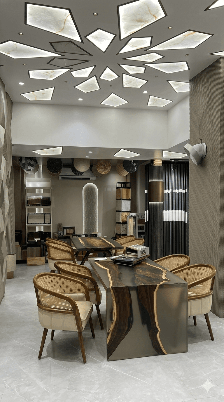 Artiziva Homes showroom with multiple resin furniture pieces