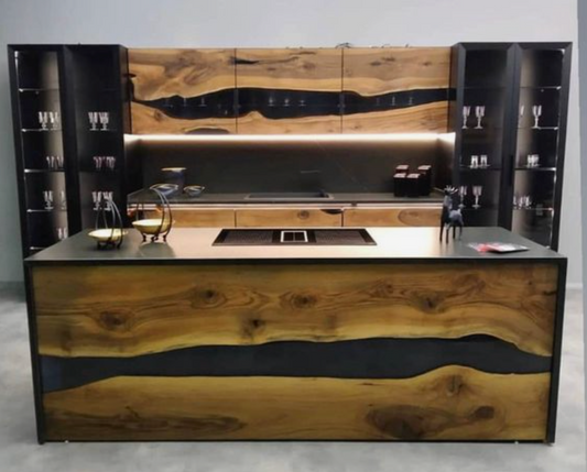 Wood and Resin Kitchen Cabinets: Custom Elegance for Your Culinary Space