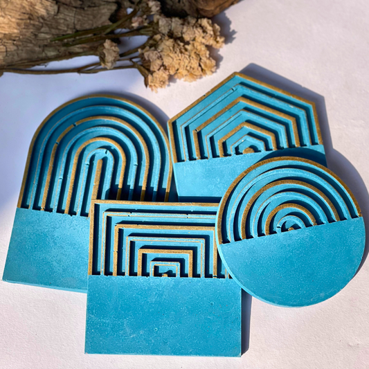 Sapphire Skyline Coasters  - Set of 4